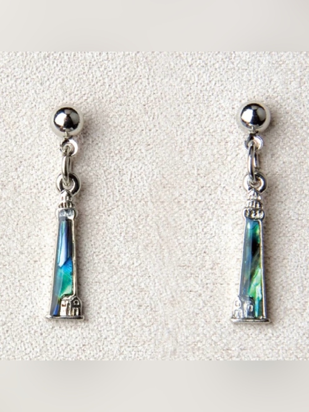Wild Pearl Abalone Lighthouse Dangle Earrings